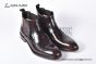 Prada Classic Brushed Red Calfskin Boot with the Triangle-embossed Logo