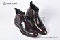 Prada Classic Brushed Red Calfskin Boot with the Triangle-embossed Logo