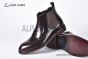 Prada Classic Brushed Red Calfskin Boot with the Triangle-embossed Logo