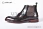 Prada Classic Brushed Red Calfskin Boot with the Triangle-embossed Logo