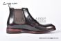 Prada Classic Brushed Red Calfskin Boot with the Triangle-embossed Logo