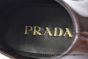 Prada Classic Brushed Red Calfskin Boot with the Triangle-embossed Logo