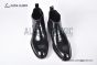 Prada Classic Brushed Black Calfskin Boot with the Triangle-embossed Logo