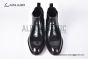 Prada Classic Brushed Black Calfskin Boot with the Triangle-embossed Logo