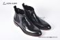 Prada Classic Brushed Black Calfskin Boot with the Triangle-embossed Logo