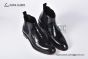 Prada Classic Brushed Black Calfskin Boot with the Triangle-embossed Logo