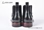Prada Classic Brushed Black Calfskin Boot with the Triangle-embossed Logo