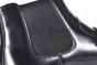 Prada Classic Brushed Black Calfskin Boot with the Iconic Enameled Metal Triangle Logo