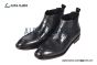 Prada Classic Brushed Matte Black Calfskin Boot with the Iconic Enameled Metal Triangle Logo