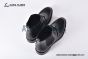 Prada Classic Brushed Matte Black Calfskin Boot with the Iconic Enameled Metal Triangle Logo