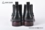 Prada Classic Brushed Matte Black Calfskin Boot with the Iconic Enameled Metal Triangle Logo