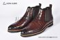 Berluti Caractère Éclair Alligator Leather Shape Red Calfskin Boot