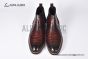 Berluti Caractère Éclair Alligator Leather Shape Red Calfskin Boot