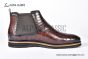 Berluti Caractère Éclair Alligator Leather Shape Red Calfskin Boot