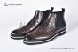 Berluti Caractère Éclair Alligator Leather Shape Brown Calfskin Boot