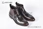 Prada Classic Brushed Red Calfskin Boot with the Iconic Enameled Metal Triangle Logo