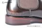 Prada Classic Brushed Red Calfskin Boot with the Iconic Enameled Metal Triangle Logo