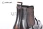 Prada Classic Brushed Red Calfskin Boot with the Iconic Enameled Metal Triangle Logo