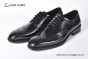 Ferragamo Sophisticated Perforations Black Calfskin Derby Shoes