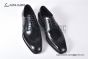Ferragamo Sophisticated Perforations Black Calfskin Derby Shoes