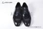 Ferragamo Sophisticated Perforations Black Calfskin Derby Shoes