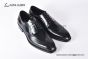 Ferragamo Sophisticated Perforations Black Calfskin Derby Shoes