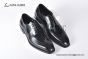 Ferragamo Sophisticated Perforations Black Calfskin Derby Shoes