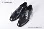 Ferragamo Sophisticated Perforations Black Calfskin Derby Shoes