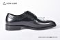 Ferragamo Sophisticated Perforations Black Calfskin Derby Shoes