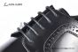Ferragamo Sophisticated Perforations Black Calfskin Derby Shoes