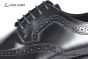 Ferragamo Sophisticated Perforations Black Calfskin Derby Shoes