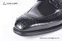 Ferragamo Sophisticated Perforations Black Calfskin Derby Shoes