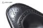 Ferragamo Sophisticated Perforations Black Calfskin Derby Shoes