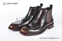 Prada Classic Red Double Sutures Calfskin Boot with the Iconic Enameled Metal Triangle Logo