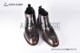 Prada Classic Red Double Sutures Calfskin Boot with the Iconic Enameled Metal Triangle Logo