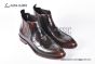 Prada Classic Red Double Sutures Calfskin Boot with the Iconic Enameled Metal Triangle Logo