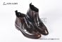 Prada Classic Red Double Sutures Calfskin Boot with the Iconic Enameled Metal Triangle Logo