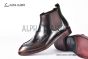 Prada Classic Red Double Sutures Calfskin Boot with the Iconic Enameled Metal Triangle Logo