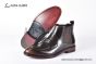 Prada Classic Red Double Sutures Calfskin Boot with the Iconic Enameled Metal Triangle Logo