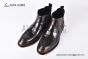 Prada Classic Red Double Sutures Calfskin Boot with the Iconic Enameled Metal Triangle Logo