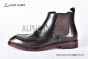 Prada Classic Red Double Sutures Calfskin Boot with the Iconic Enameled Metal Triangle Logo