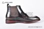 Prada Classic Red Double Sutures Calfskin Boot with the Iconic Enameled Metal Triangle Logo