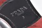 Prada Classic Red Double Sutures Calfskin Boot with the Iconic Enameled Metal Triangle Logo