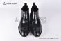Prada Classic Black Calfskin Boot with the Iconic Enameled Metal Triangle Logo