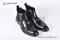 Prada Classic Black Calfskin Boot with the Iconic Enameled Metal Triangle Logo