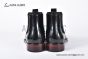 Prada Classic Black Calfskin Boot with the Iconic Enameled Metal Triangle Logo