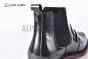 Prada Classic Black Calfskin Boot with the Iconic Enameled Metal Triangle Logo