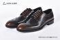 Ferragamo Sophisticated Perforations Red Calfskin Derby Shoes