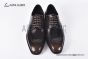 Ferragamo Sophisticated Perforations Red Calfskin Derby Shoes