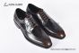 Ferragamo Sophisticated Perforations Red Calfskin Derby Shoes